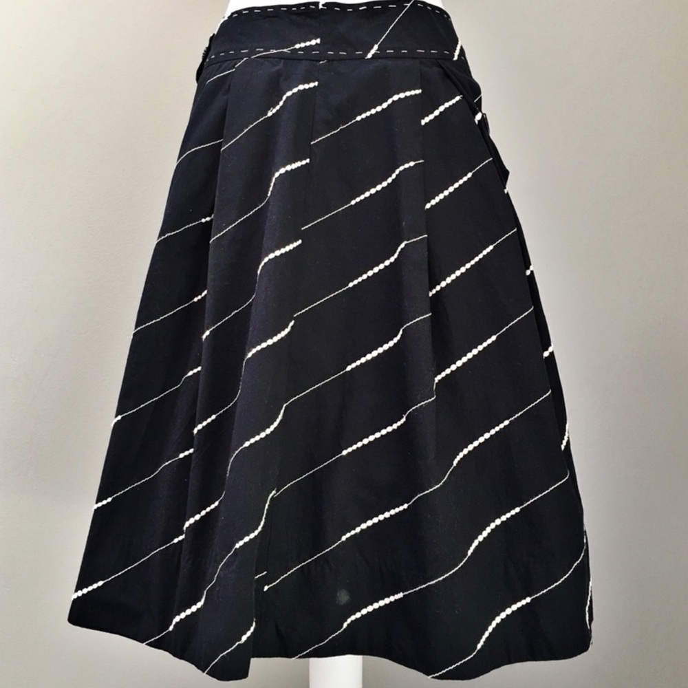 Anthropologie black white Floreat Subway Stairs preppy Full Tulle skirt size 4 - Picture 5 of 16